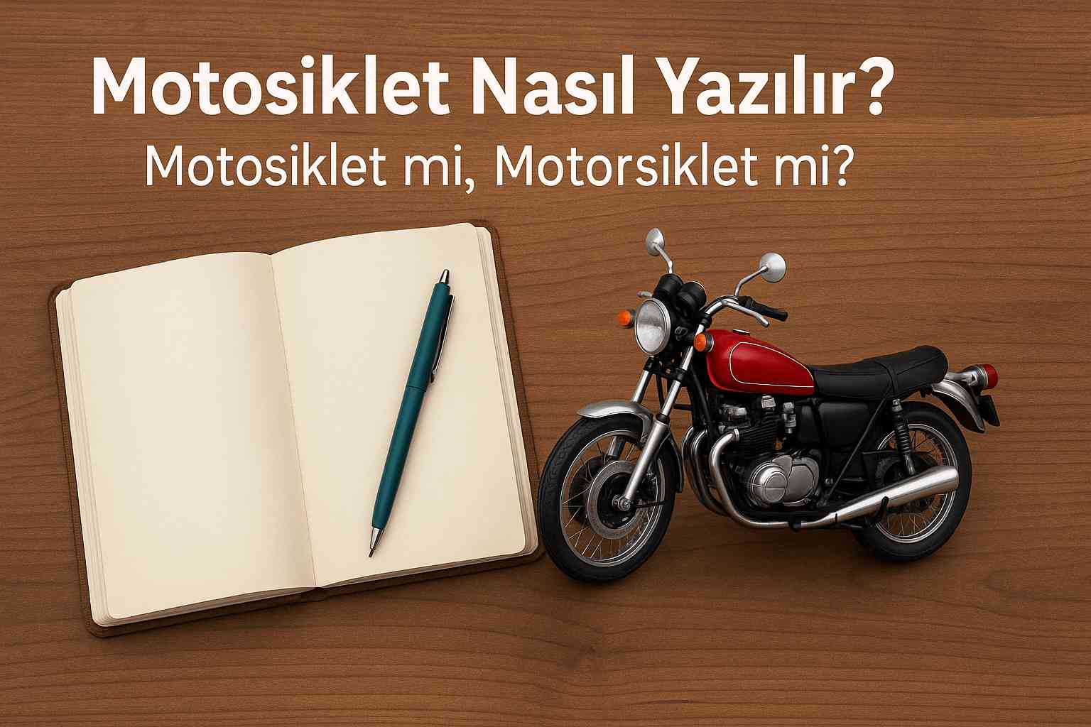 Motosiklet Nasıl Yazılır? Motosiklet mi, Motorsiklet mi? - Öne Çıkan Görsel (AI ile Oluşturuldu)