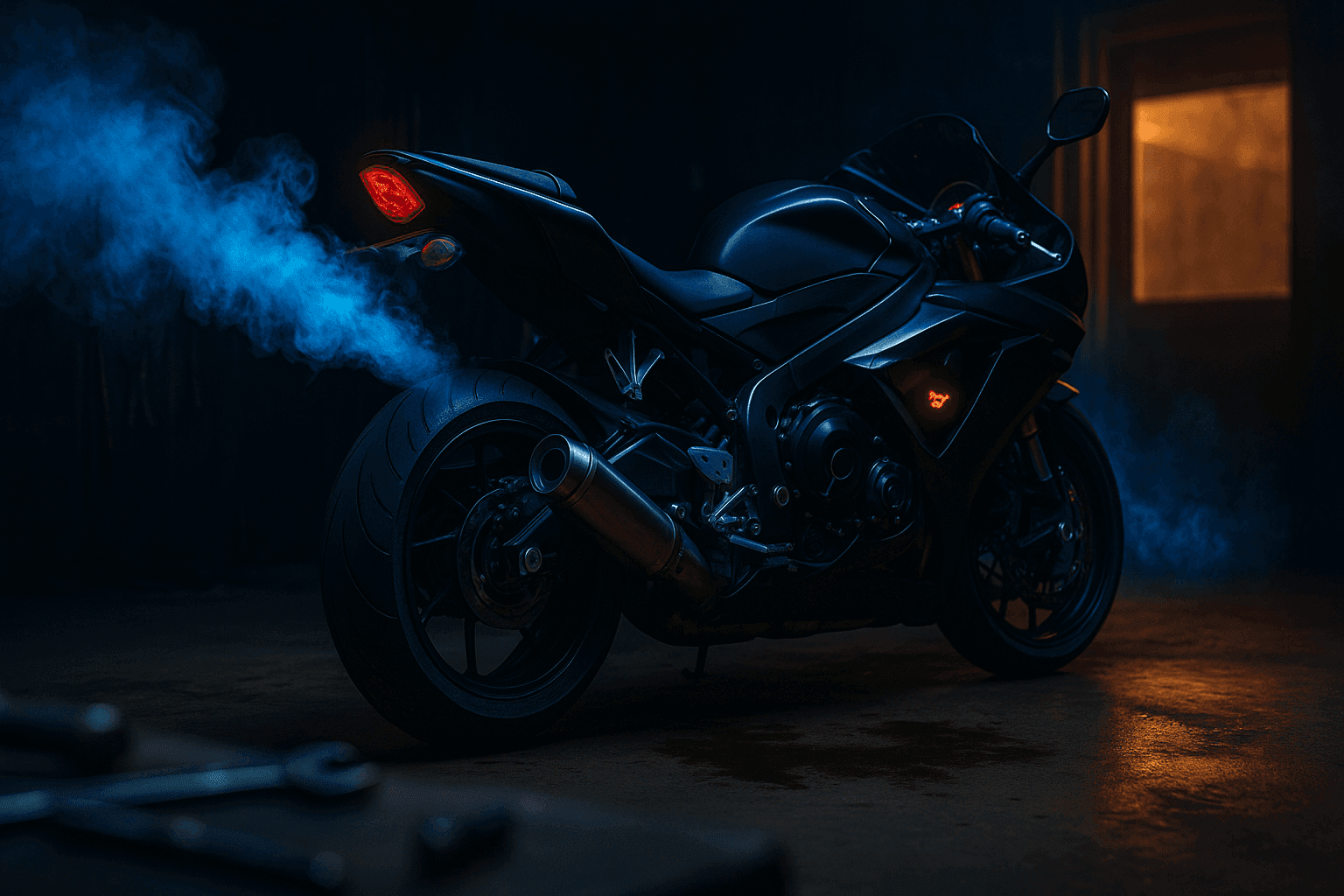 Motosiklet Neden Yağ Yakar? - İçerik Görseli (AI ile Oluşturuldu)