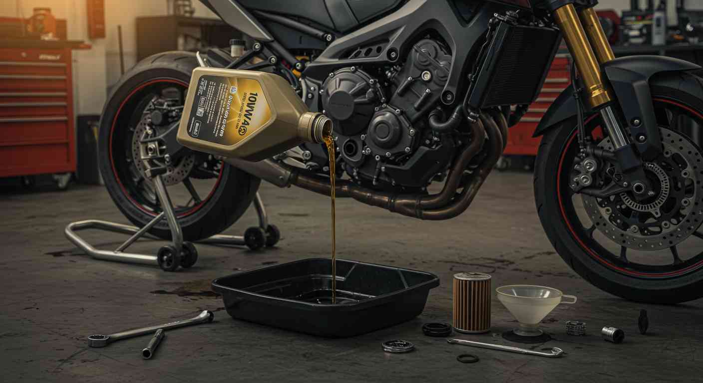 Motosiklet Yağ Değişimi: Motosiklette Yağ Değişimi Nasıl Yapılır? - İçerik Görseli (AI ile Oluşturuldu)