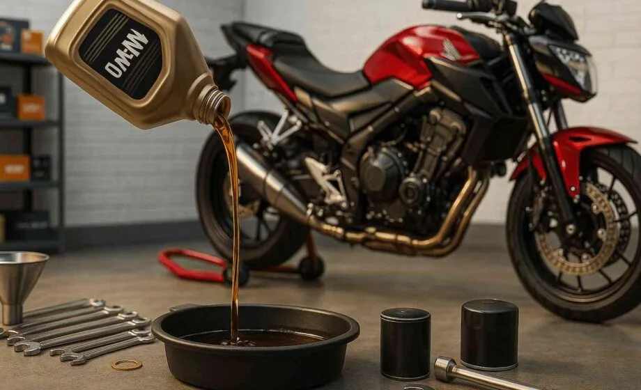 Motosiklet Yağ Değişimi: Motosiklette Yağ Değişimi Nasıl Yapılır? - Öne Çıkan Görsel (AI ile Oluşturuldu)