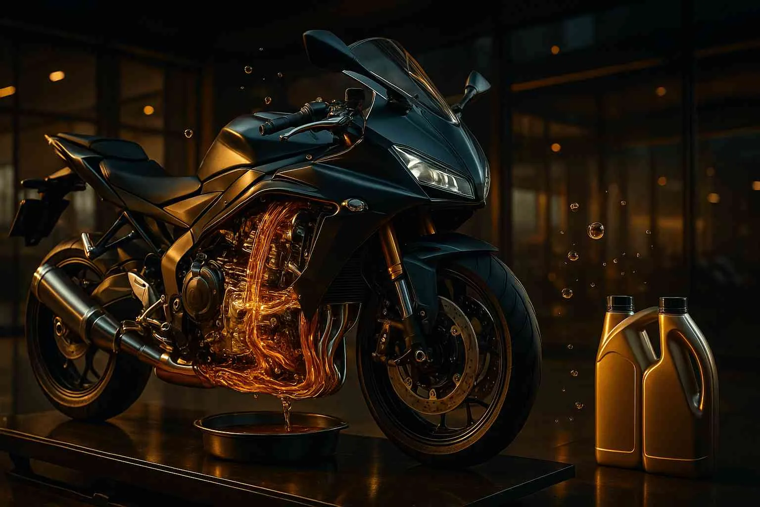 Motosiklet Yağı Kaç KM’de Değişir? - İçerik Görseli (AI ile Oluşturuldu)