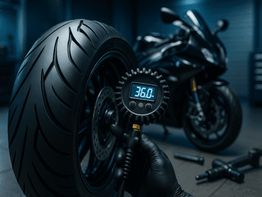 Motosiklet Lastiği Basıncı Kaç Olmalı? (Bar/PSI) - Öne Çıkan Görsel (AI ile Oluşturuldu)