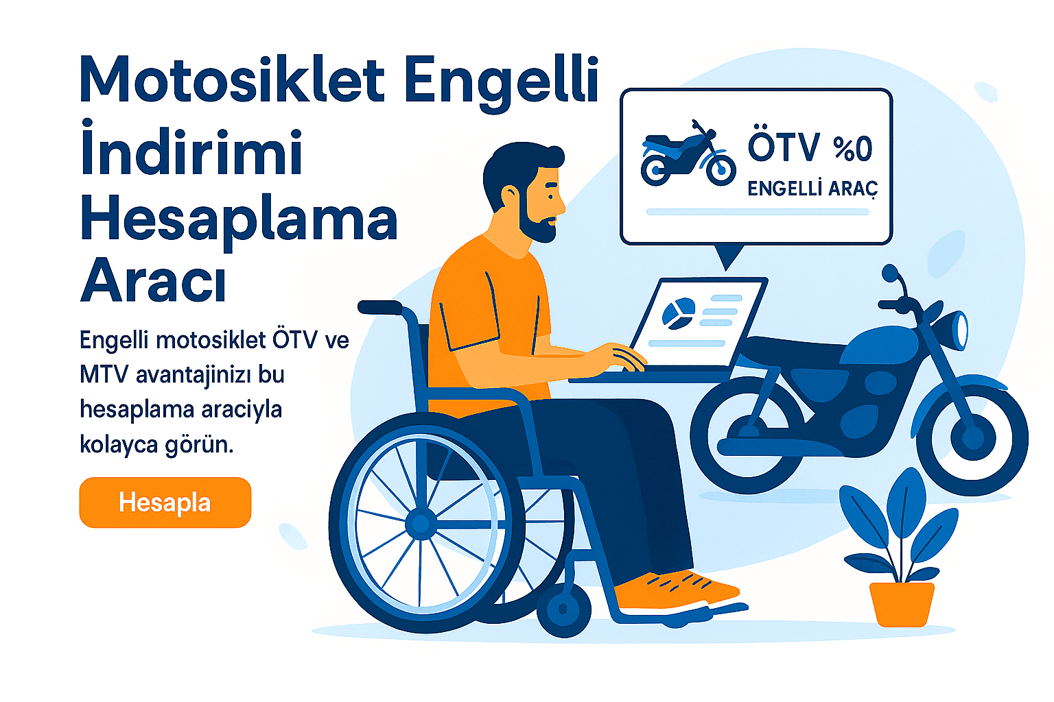 Motosiklet engelli indirimi hesaplama aracı arayüzü